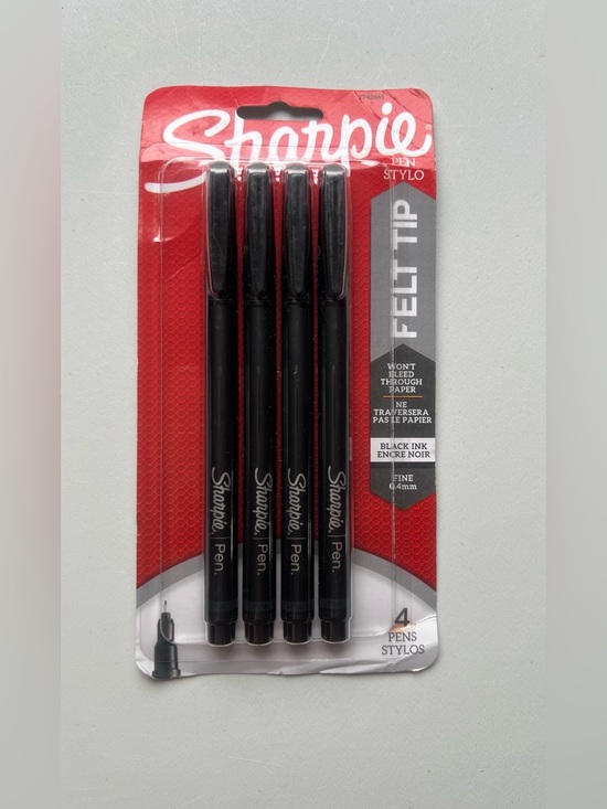 Sharpie Other - Sharpie 4pk Felt Pen Fine Tip Black Ink